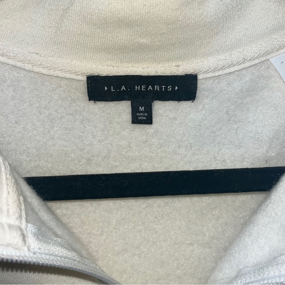 LA Hearts pink, navy, orange, and cream half zip. Size M - Picture 2 of 3